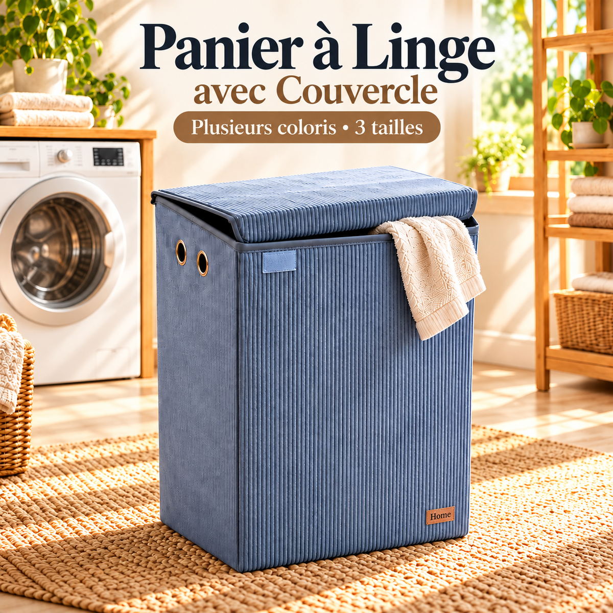 Panier à Linge Pliable avec Couvercle