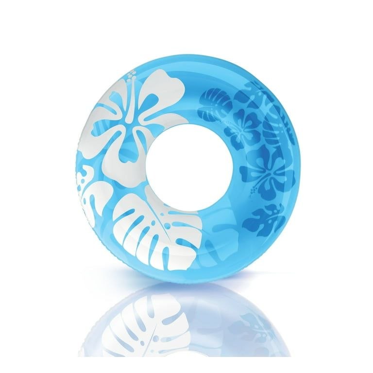 Bouée Gonflable Florale Transparente – Anneau de Natation 90 cm (9 ans et +)