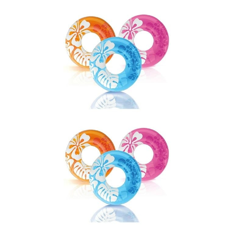 Bouée Gonflable Florale Transparente – Anneau de Natation 90 cm (9 ans et +)