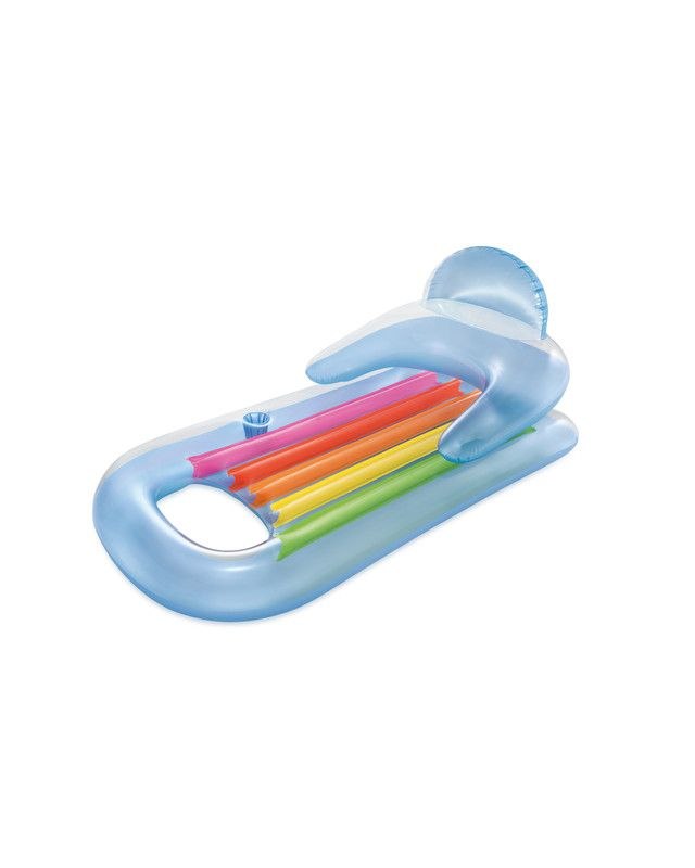Matelas Gonflable Arc-en-Ciel avec Appuie-Tête et Porte-Gobelet Intex