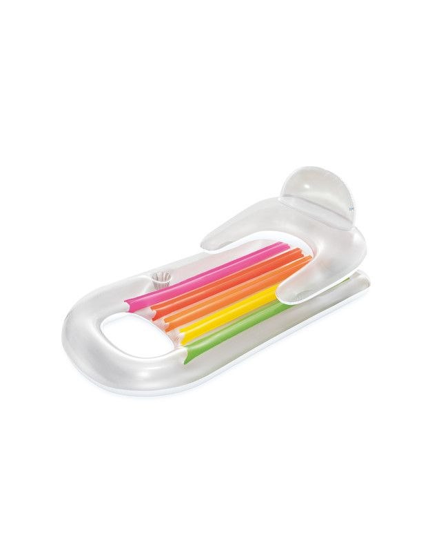 Matelas Gonflable Arc-en-Ciel avec Appuie-Tête et Porte-Gobelet Intex