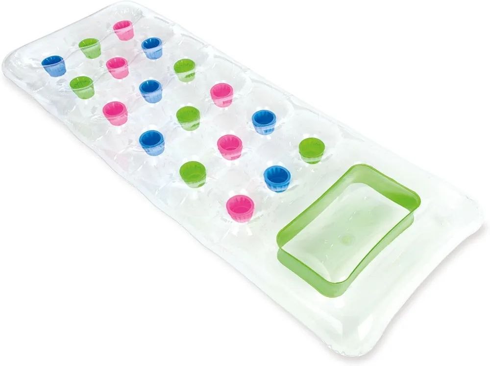 Matelas Gonflable Transparent 18 Trous avec Appuie-Tête