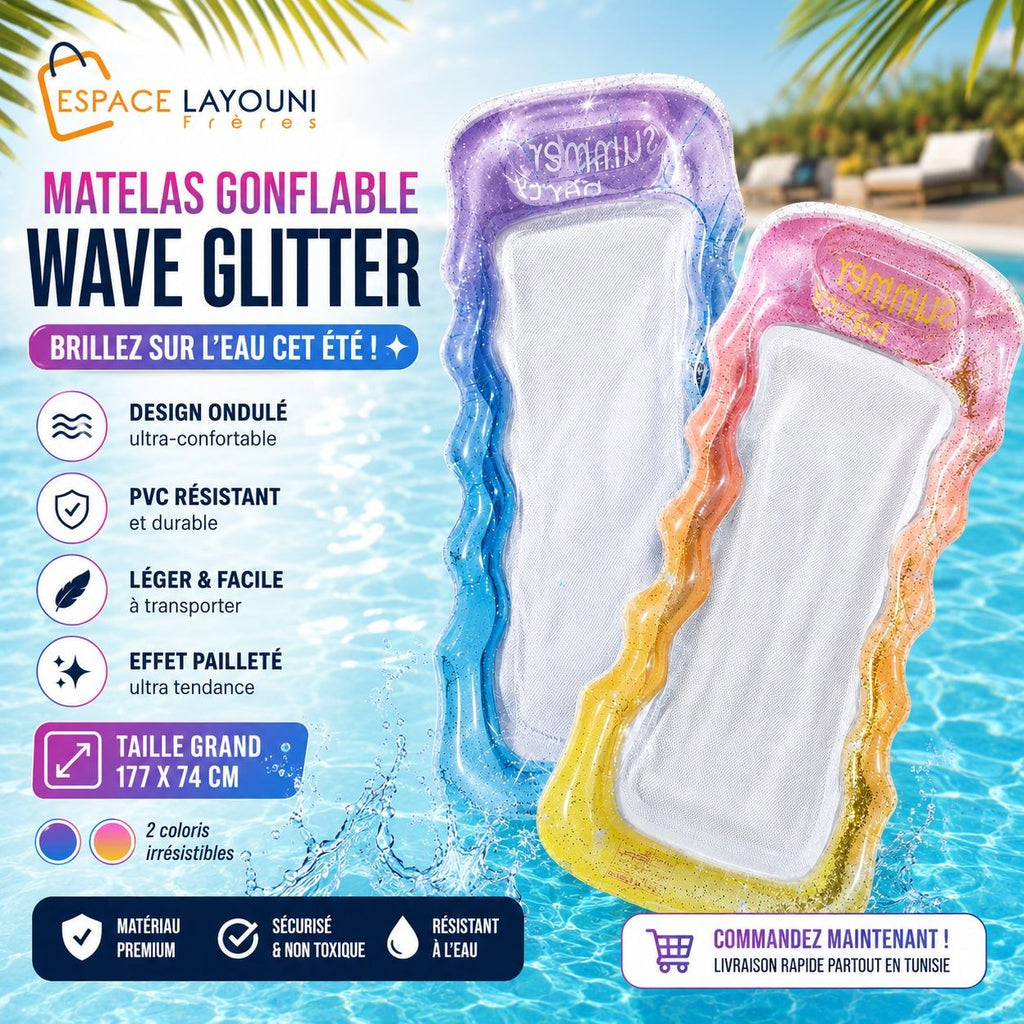 Matelas Gonflable Piscine Summer Fun avec Paillettes