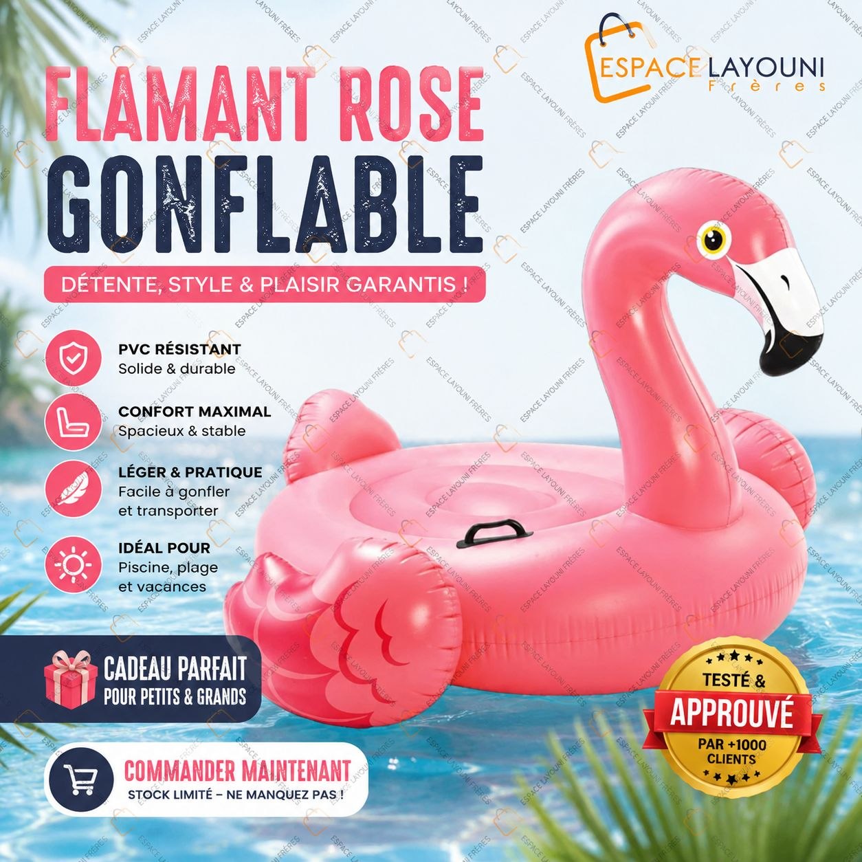 Flamant Rose Gonflable