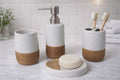 Set d’accessoires céramique de salle de bain 4 pièces Blanc