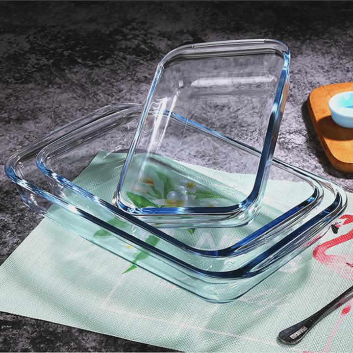 Pack 3 Plats en Verre Rectangulaire