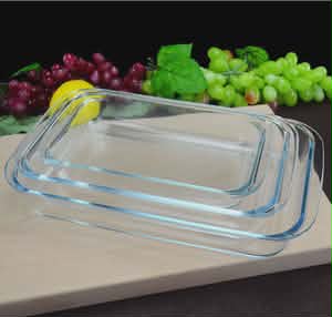 Pack 3 Plats en Verre Rectangulaire