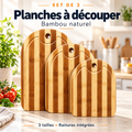 Set de 3 Planches à Découper en Bambou Bicolore