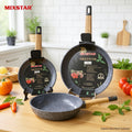 3 Poêles Mixstar en Granite Forgé – Manche Effet Bois 💎