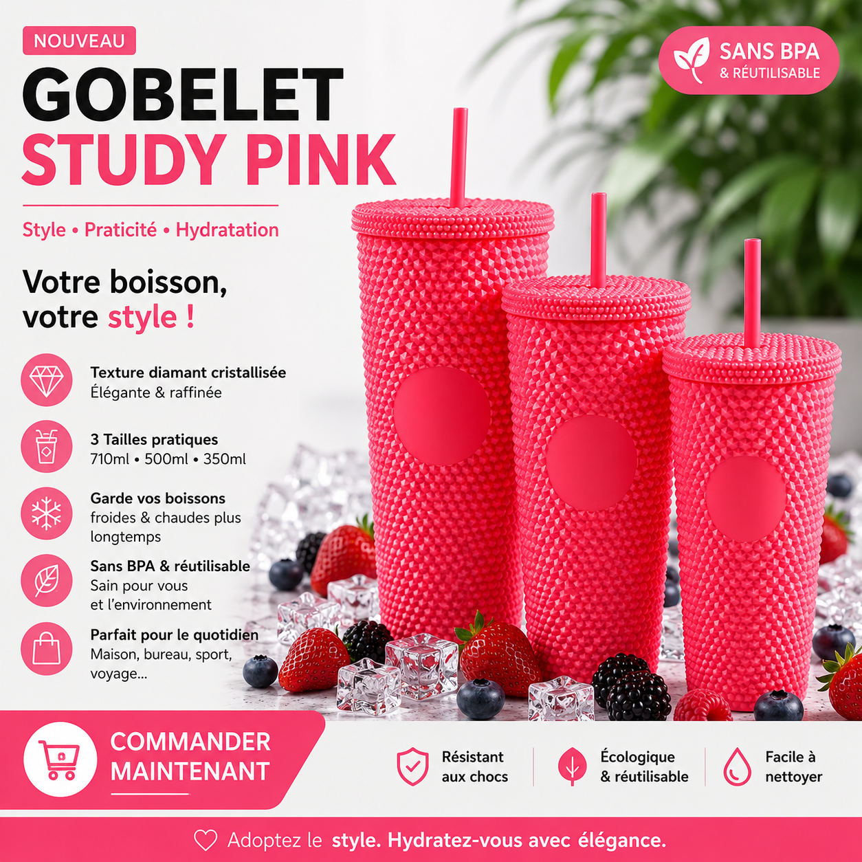 3 Gobelet Study 3D Avec Covercle