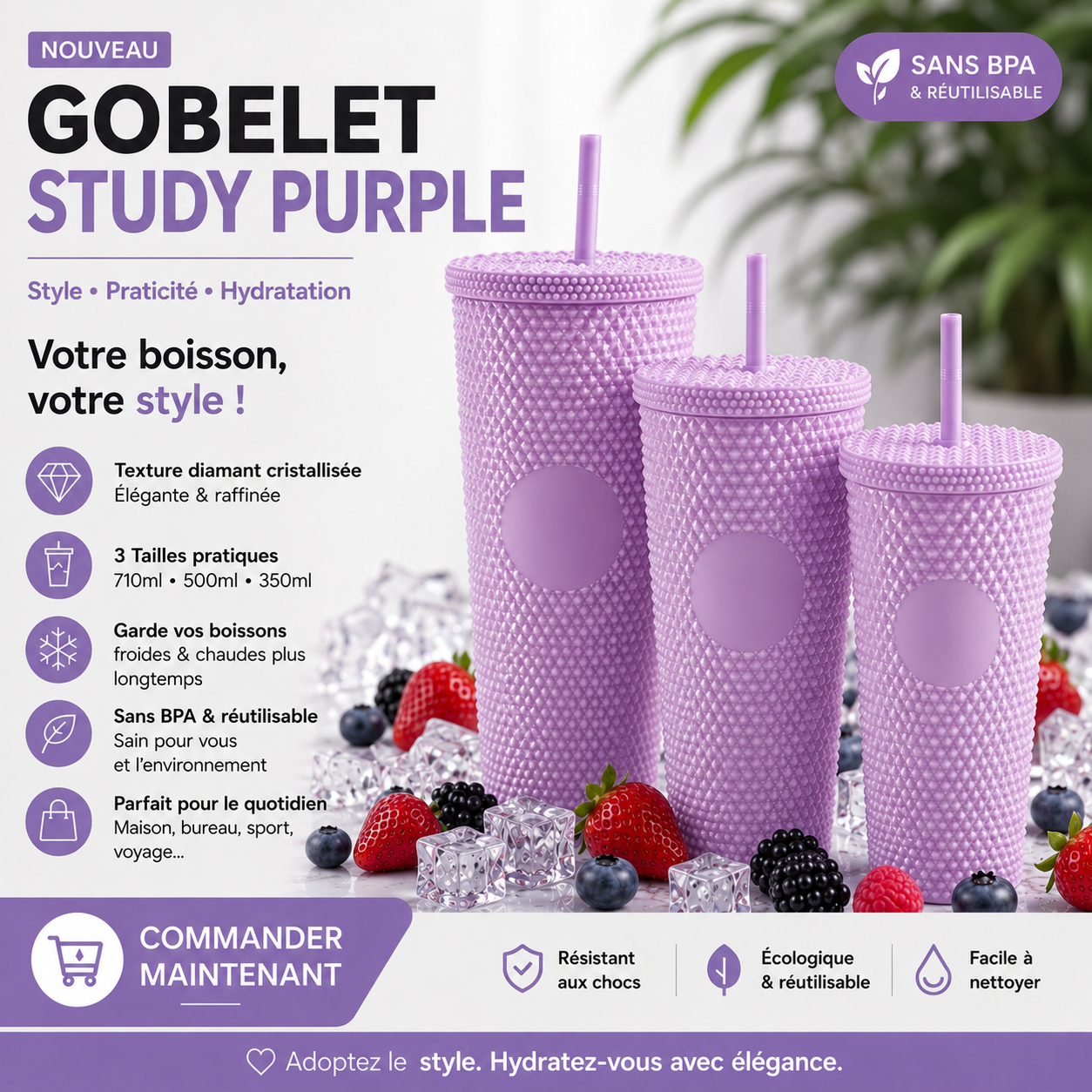 3 Gobelet Study 3D Avec Covercle