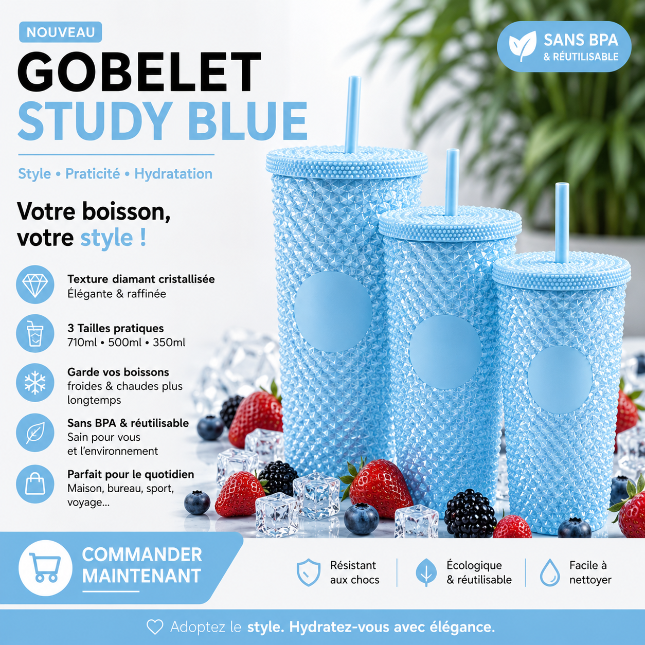 3 Gobelet Study 3D Avec Covercle
