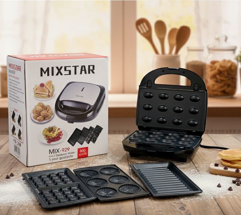 MIXSTAR – Appareil 4 en 1 – Panini – Zouza – Maamoul-gaufre